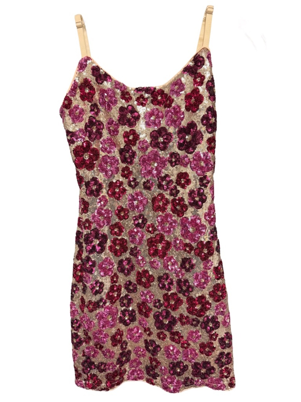 Katie J NYC Tween Small Roxanne Floral Sequin Party slip Dress w/Rose Pattern